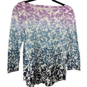 Charter Club Women's NEW Supima Cotton Boatneck Top SZ M Purple, Blue, Dark Blue